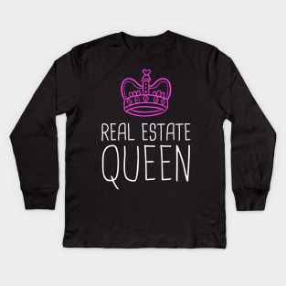 Real Estate Queen | Cute Realtor Design Kids Long Sleeve T-Shirt